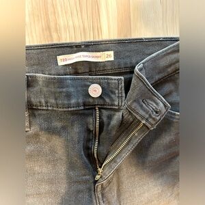 Levi high rise super skinny faded black wash jeans